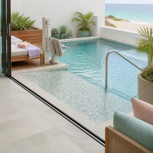 Accessible in room private pool hotels for a refined beach escape